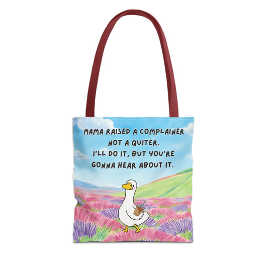 Mama Raised a Complainer Tote Bag – Funny Mom Quote All-Over Print Beach & Market Bag