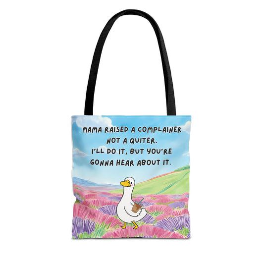 Mama Raised a Complainer Tote Bag – Funny Mom Quote All-Over Print Beach & Market Bag