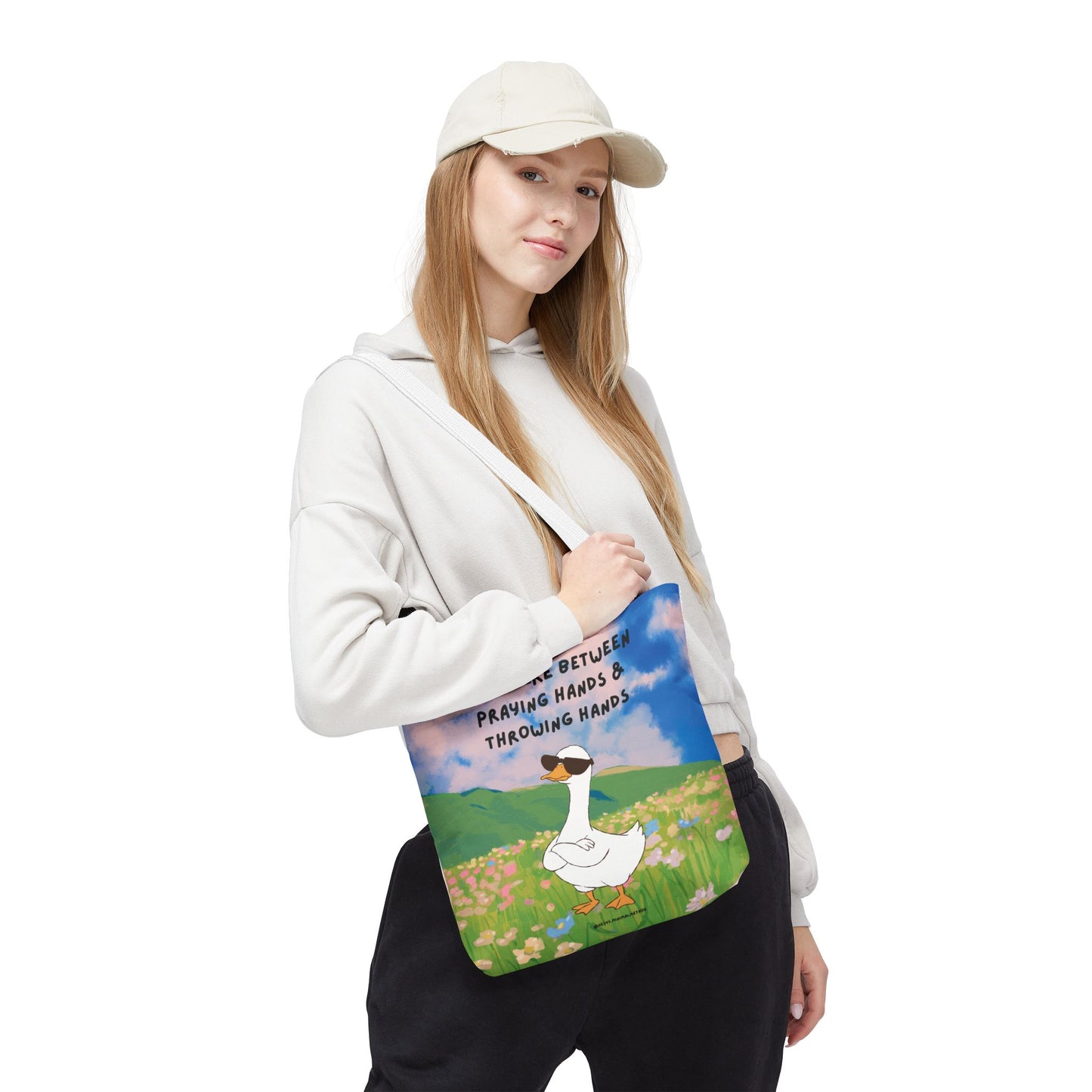 Tote Bag – Somewhere between praying hands and throwing hands