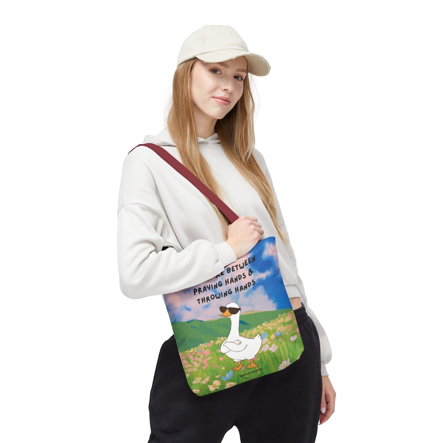Tote Bag – Somewhere between praying hands and throwing hands