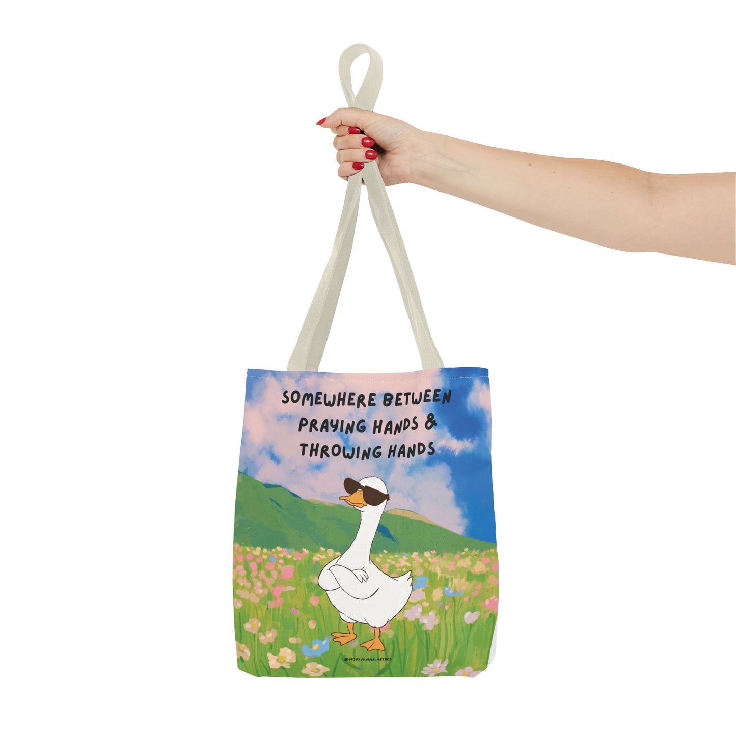 Tote Bag – Somewhere between praying hands and throwing hands