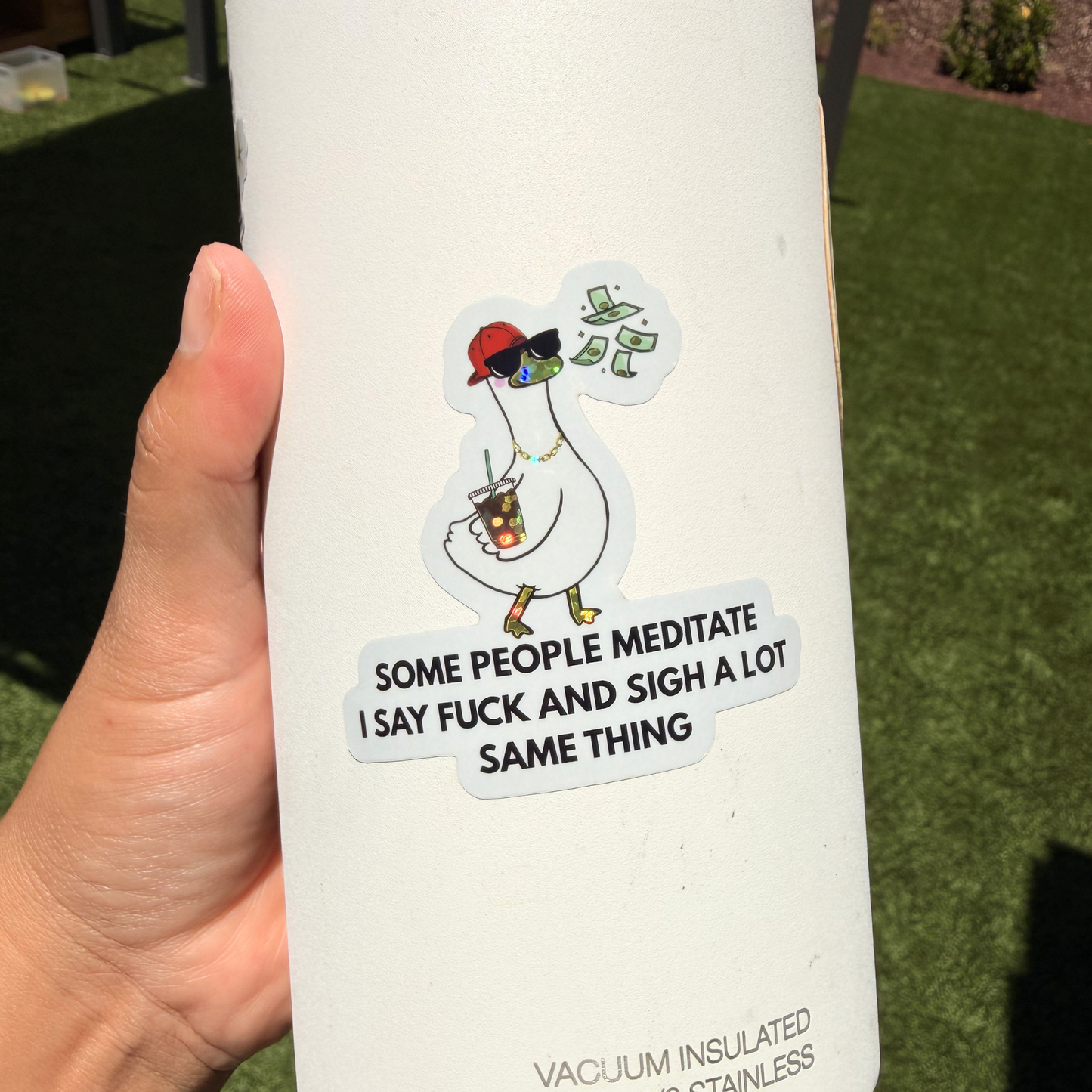Some People Meditate I Say Fuck Sticker
