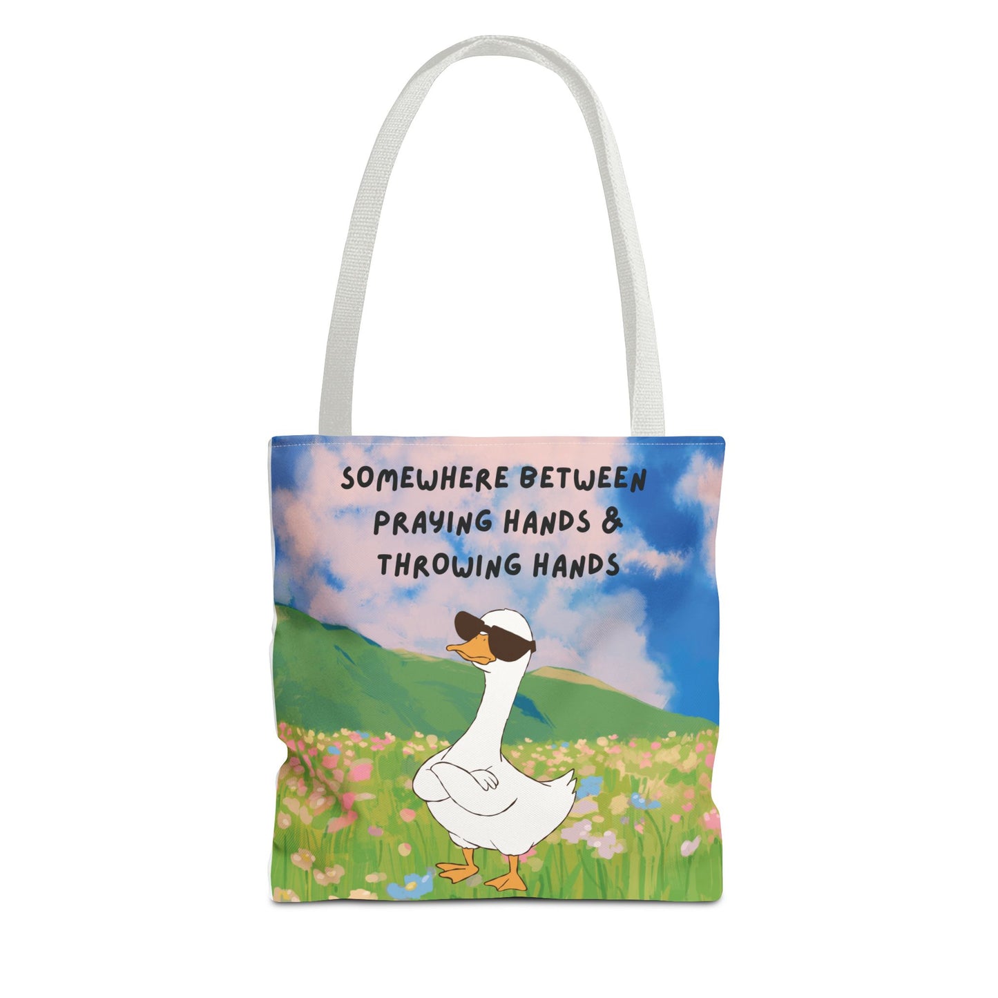 Tote Bag – Somewhere between praying hands and throwing hands