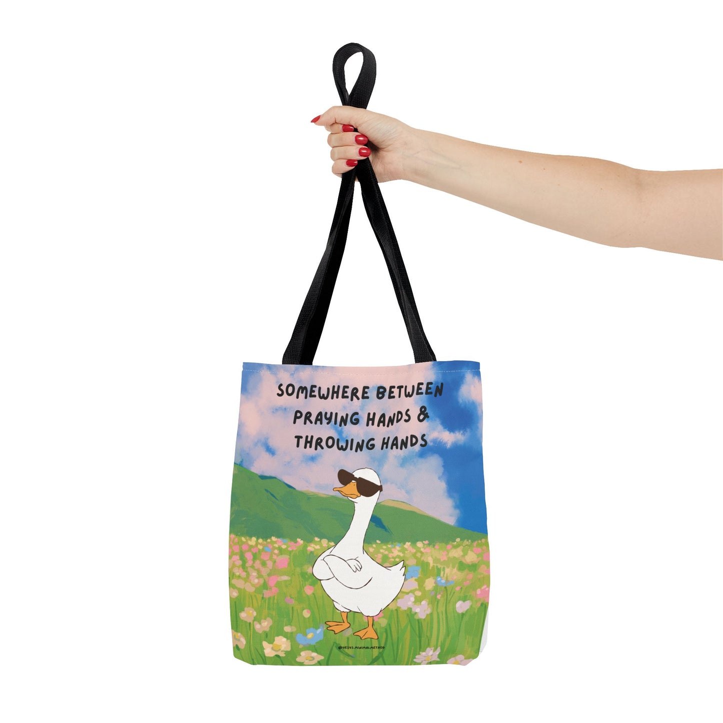 Tote Bag – Somewhere between praying hands and throwing hands